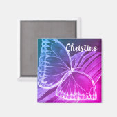 Mooie vlinder, aangepaste naam magneet (Voorkant / Achterkant)