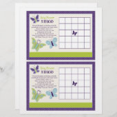 Mooie vlinder "Baby shower Bingo" (Voorkant / Achterkant)