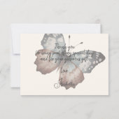 Mooie Vlinder Bruidsfeest Bedankkaart (Achterkant)