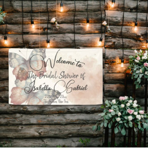 Mooie Vlinder Bruiloft Feestelijke Ontvangst Spandoek