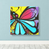 Mooie vlinder canvas afdruk (Insitu (Houten vloer))