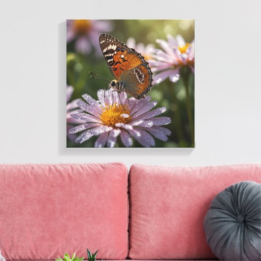 Mooie vlinder canvas afdruk (Insitu (Woonkamer))