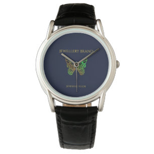 Mooie vlinder donkerblauw horloge