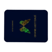 Mooie vlinder donkerblauw magneet (Horizontaal)