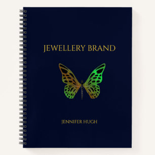 Mooie vlinder donkerblauw notitieboek