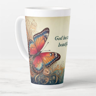 Mooie vlinder en Bijbelvers Latte Mok