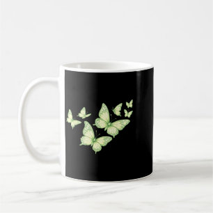 Mooie Vlinder Groene Vlinder Liefhebbers Vrouwen Koffiemok