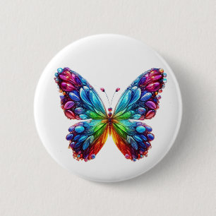 Mooie vlinder ronde button 5,7 cm