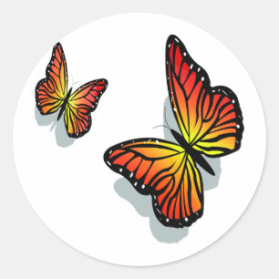 Mooie vlinder ronde sticker