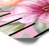 Mooie Vlinder Roze Bloem Meisjes Groeimeter Poster (Hoek)