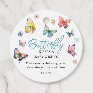 Mooie Vlinder Waterverf Meisje Baby shower Bedankjes Labels