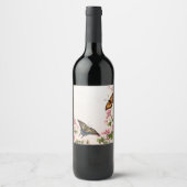Mooie vlinderbloemigen wijn etiket (Voorkant)