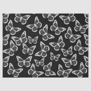 Mooie Vlinders Elegant Chic Patroon Zwart Wit Tissuepapier