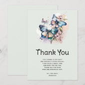 Mooie Vlinders en Bloemen Bedankkaart (Voorkant / Achterkant)