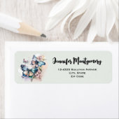 Mooie Vlinders en Bloemen Etiket (Insitu)