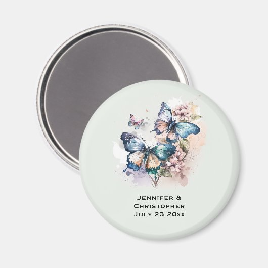 Mooie Vlinders en Bloemen Magneet (Voorkant / Achterkant)