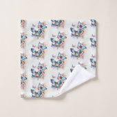 Mooie Vlinders en Bloemen Patroon Bad Handdoek (Wasdoekje)