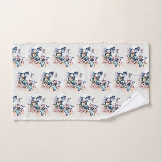 Mooie Vlinders en Bloemen Patroon Bad Handdoek (Handdoek)