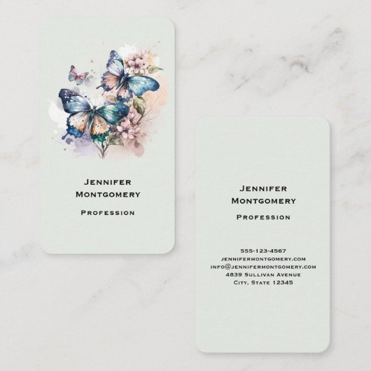 Mooie Vlinders en Bloemen Visitekaartje (Voorkant / Achterkant)