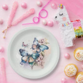 Mooie Vlinders en Bloemen Whimsical Papieren Bordje (Feest)
