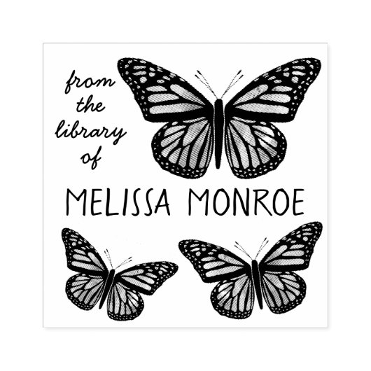 Mooie vlinders monarchen bibliotheek van.. Custom Rubberstempel (Afrduk)