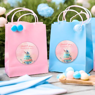 Mooie Vlinders Tweeling Baby Shower Ronde Sticker