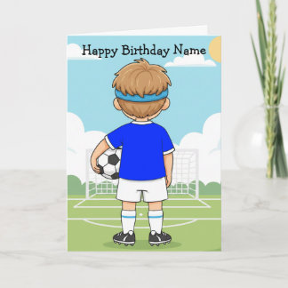 Mooie Voetbal Jongens Verjaardagskaart Kaart