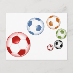 Mooie voetbal of football set van ballen briefkaart