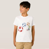 Mooie voetbal of football set van ballen t-shirt (Voorkant volledig)