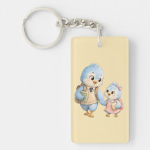Mooie Vogel Broer Acryl Sleutelhanger Cadeau