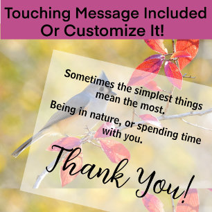 Mooie vogel in de herfst Foto   oprecht Bedankkaart