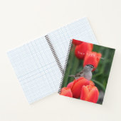 Mooie vogel met tulpen spiraal Notitieboek (Binnen)