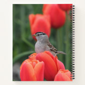 Mooie vogel met tulpen spiraal Notitieboek (Achterkant)