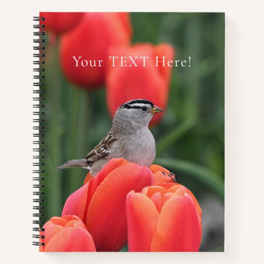 Mooie vogel met tulpen spiraal Notitieboek (Voorkant)