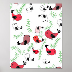 Mooie vogel thema design, gedessineerd poster