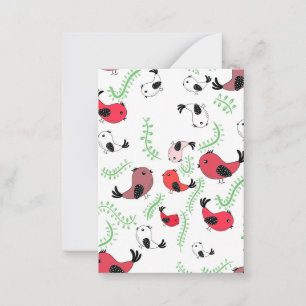 Mooie vogel thema design, gedrukt  notitiekaartje