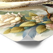 Mooie vogelafdrukkers Zachte neutrale Rozen Poster (Hoek)