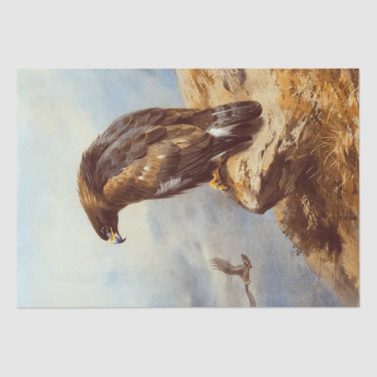 Mooie Vogels Golden Eagle Waterverf Decoupage Tissuepapier (Voorkant)