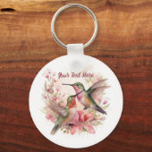 Mooie vogels met bloemen sleutelhanger (Voorkant)