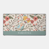 Mooie vogels met bloemennaam bureaumat (Voorkant)