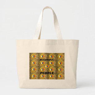 Mooie volken Afrikaanse traditionele bewegingskleu Grote Tote Bag