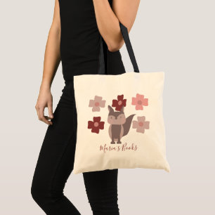Mooie Vos Bosdier Naambanner Bibliotheek Boeken Tote Bag