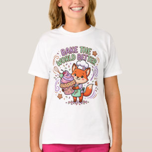 Mooie Vos Chef "Maak de Wereld Lekkerder" Kinderen T-shirt