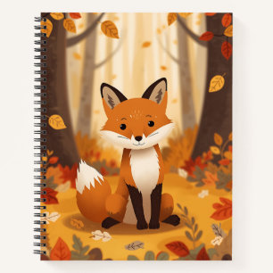 Mooie Vos in Herfstbladeren Spiraal Notebook Notitieboek