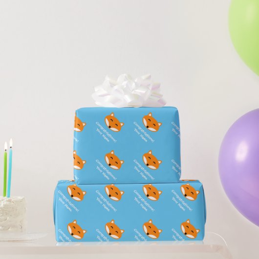 Mooie vos Verjaardagsverpakkings papier voor kinde (Feestgeschenken)