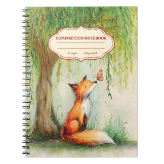 Mooie Vos & Vlinder Waterverf Notitieboek