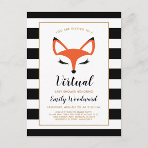 Mooie Vossen Gezicht Virtuele Baby Shower Uitnodig Briefkaart