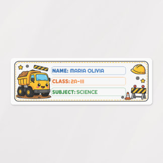 Mooie vrachtwagen aangepaste schoolnaam labels