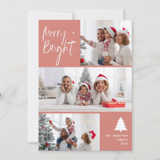 Mooie vrolijk heldere moderne foto Kerstmis Feestdagenkaart