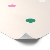 Mooie vrolijke en heldere roze confetti feestdruk poster (Hoek)